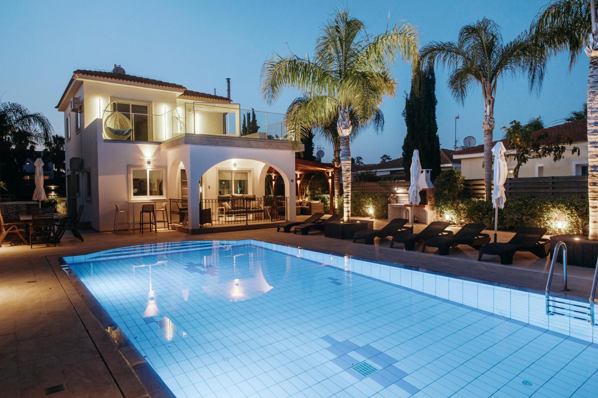 Sunset Villa Private Complex Heated Pool 圣纳帕 外观 照片