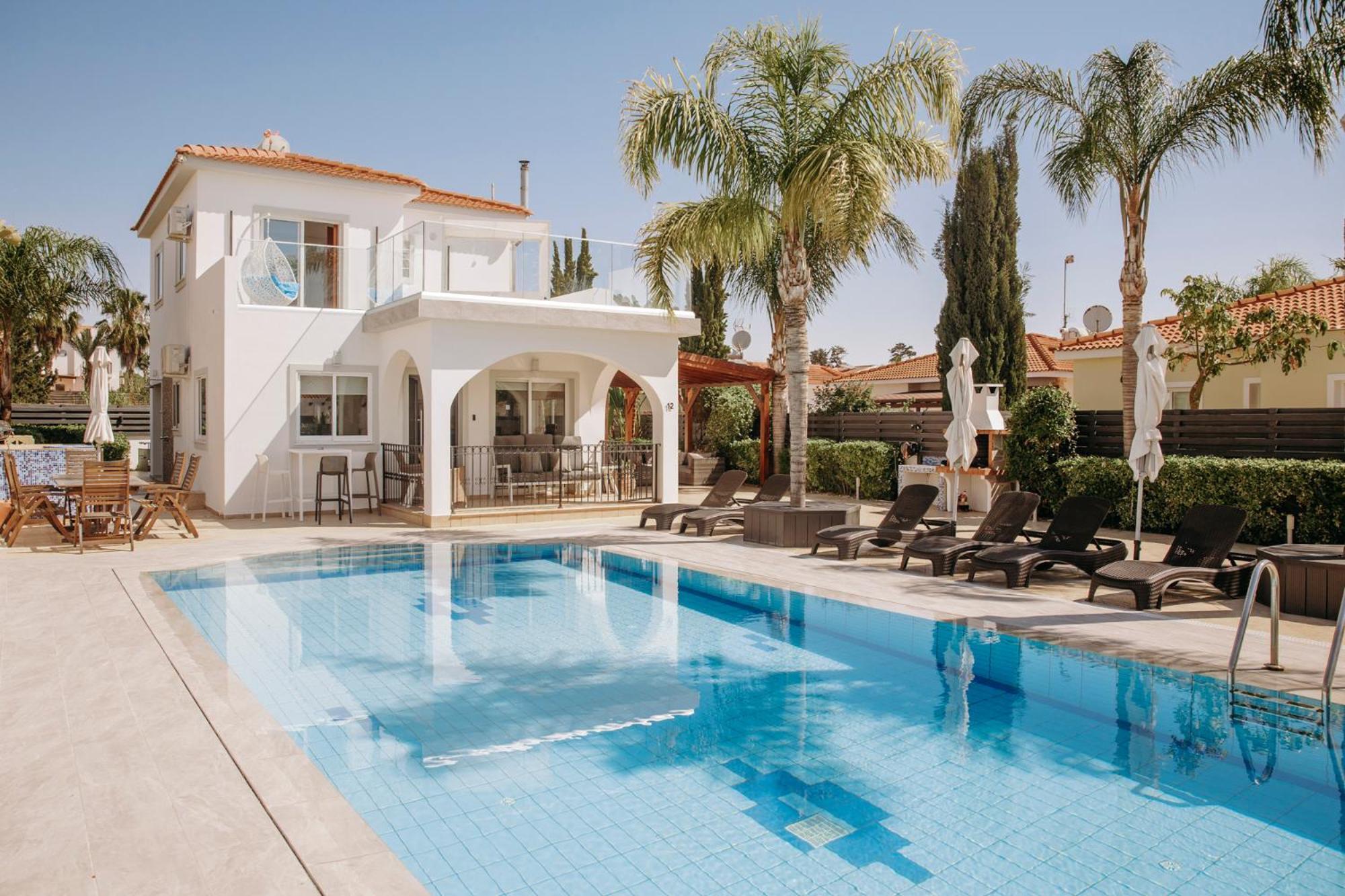 Sunset Villa Private Complex Heated Pool 圣纳帕 外观 照片
